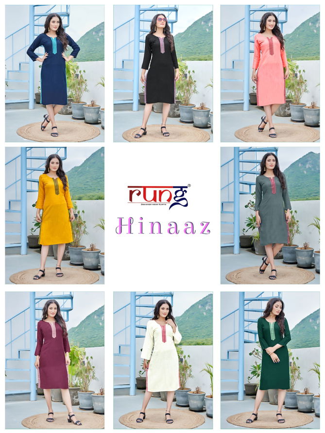 Hinaz By Rung Rayon Designer Kurtis Catalog